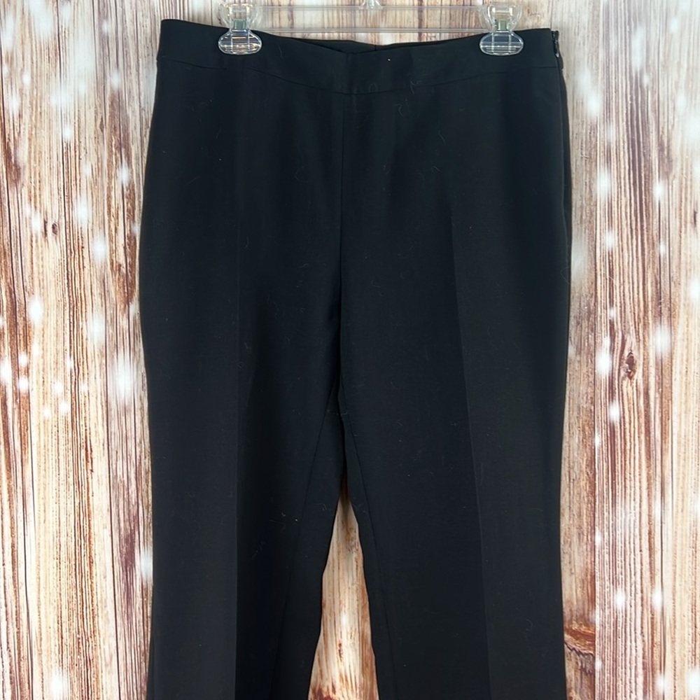 Nwt Akris Mona Black Wool Side Zip Flat Front Pants Trousers 8 - Picture 2 of 5